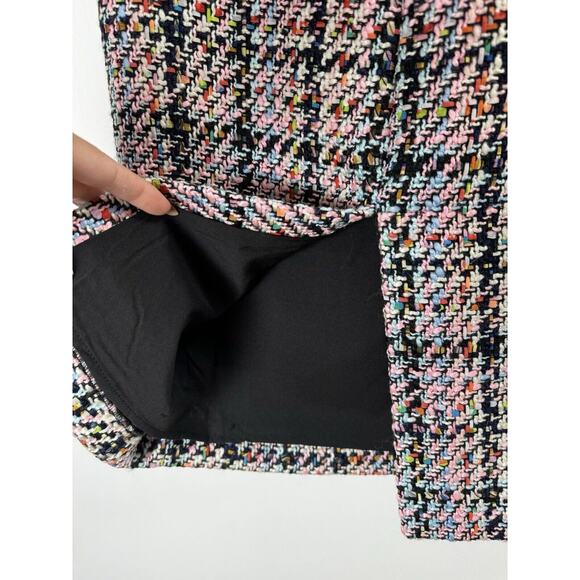 Halogen Colorful Rainbow Tweed Preppy Old Money Demure Midi Pencil Work Skirt 0 - Picture 5 of 8